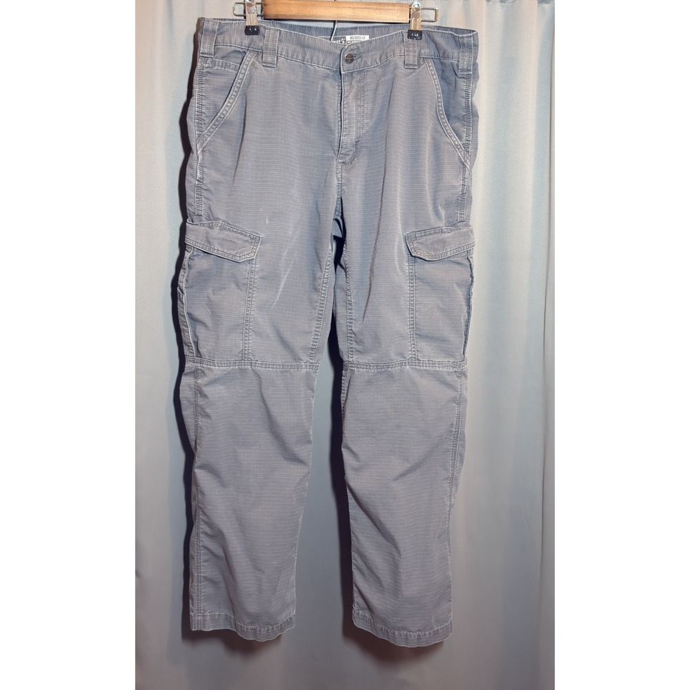 Carhartt Force Relaxed Fit Ripstop Cargo Work Pants Gray Men's Sz 36x32